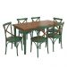 Conjunto Sala de Jantar e Cozinha Com 6 Cadeiras X Madeira Maciça Verde