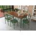 Conjunto Sala de Jantar e Cozinha Com 6 Cadeiras X Madeira Maciça Verde