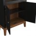 Estante de Madeira Maciça 2 Portas Preto - Fundo Amêndoa