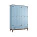 Guarda-Roupa Juvenil 4 Portas e 2 Gavetas - Madeira Maciça e MDF - AZUL