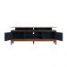 Rack de Madeira Maciça com 2P Base Elevada Azul Petróleo