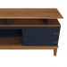 Rack de Madeira Maciça com 2P Base Elevada Azul Petróleo