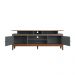Rack de Madeira Maciça com 2P Base Elevada Cinza
