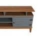 Rack de Madeira Maciça com 2P Base Elevada Cinza