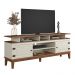 Rack de Madeira Maciça com 2P Base Elevada Off White