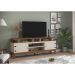 Rack de Madeira Maciça com 2P Base Elevada Off White