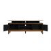 Rack de Madeira Maciça com 2P Base Elevada Preto