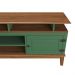 Rack de Madeira Maciça com 2P Base Elevada Verde