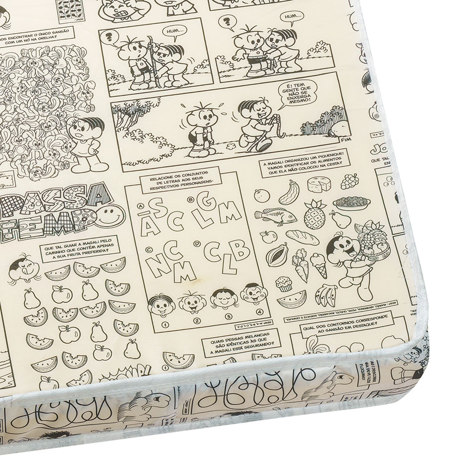 Colchão Infantil Turma da Mônica D18 (12x68x148) Preto e Branco
