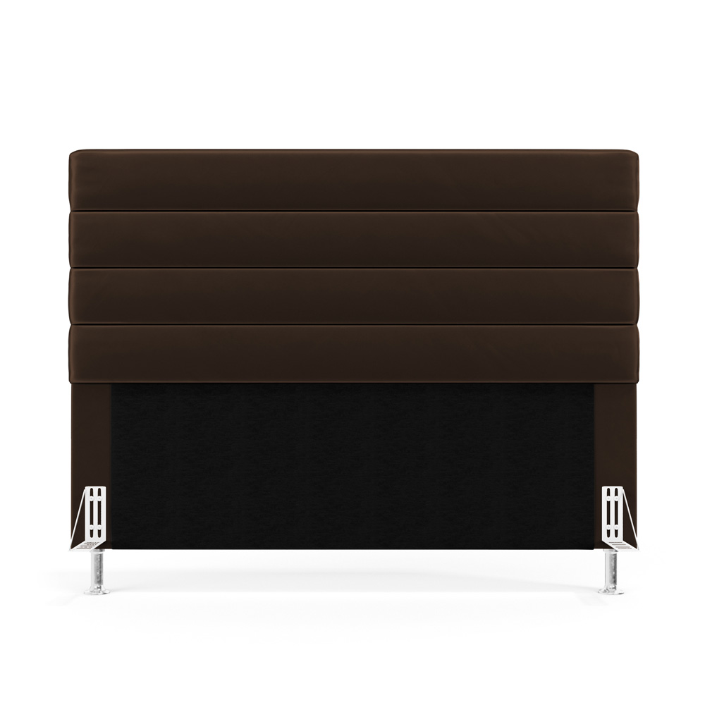 Cabeceira Atlas 140 para Cama de Casal N-027 Veludo Marrom Chocolate Aradecor