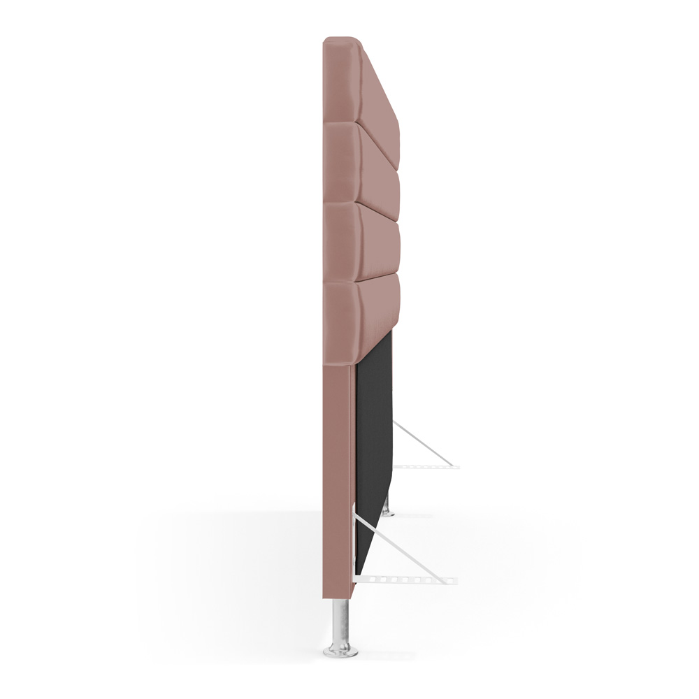 Cabeceira Atlas 140 para Cama de Casal N-031 Veludo Rosê Claro Aradecor