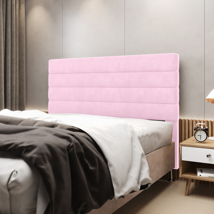 Cabeceira Atlas 140 para Cama de Casal Z-021 Sued Rosa Bebê Aradecor