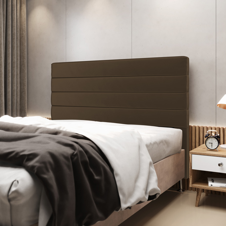 Cabeceira Atlas 160 para Cama Queen N-029 Veludo Capuccino Aradecor