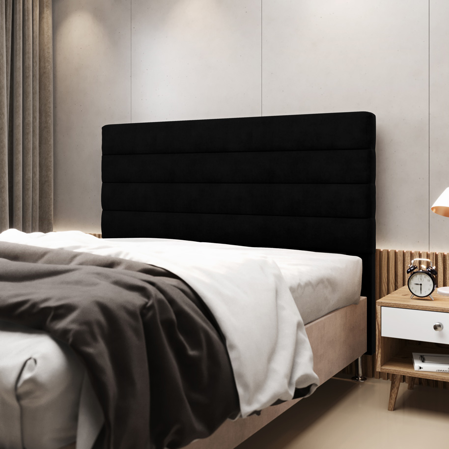 Cabeceira Atlas 160 para Cama Queen Z-005 Sued Preto Aradecor