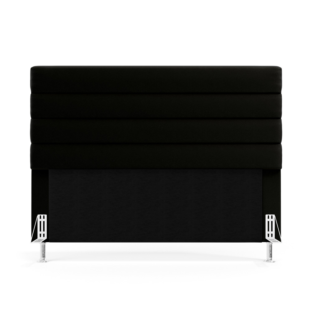 Cabeceira Atlas 195 para Cama King A-012 Couro Preto Aradecor