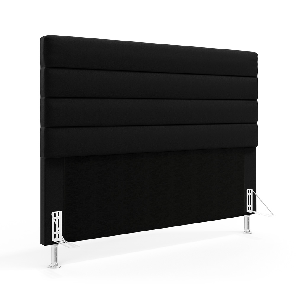 Cabeceira Atlas 195 para Cama King A-012 Couro Preto Aradecor