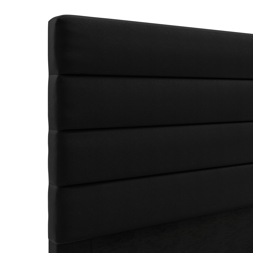 Cabeceira Atlas 195 para Cama King A-012 Couro Preto Aradecor
