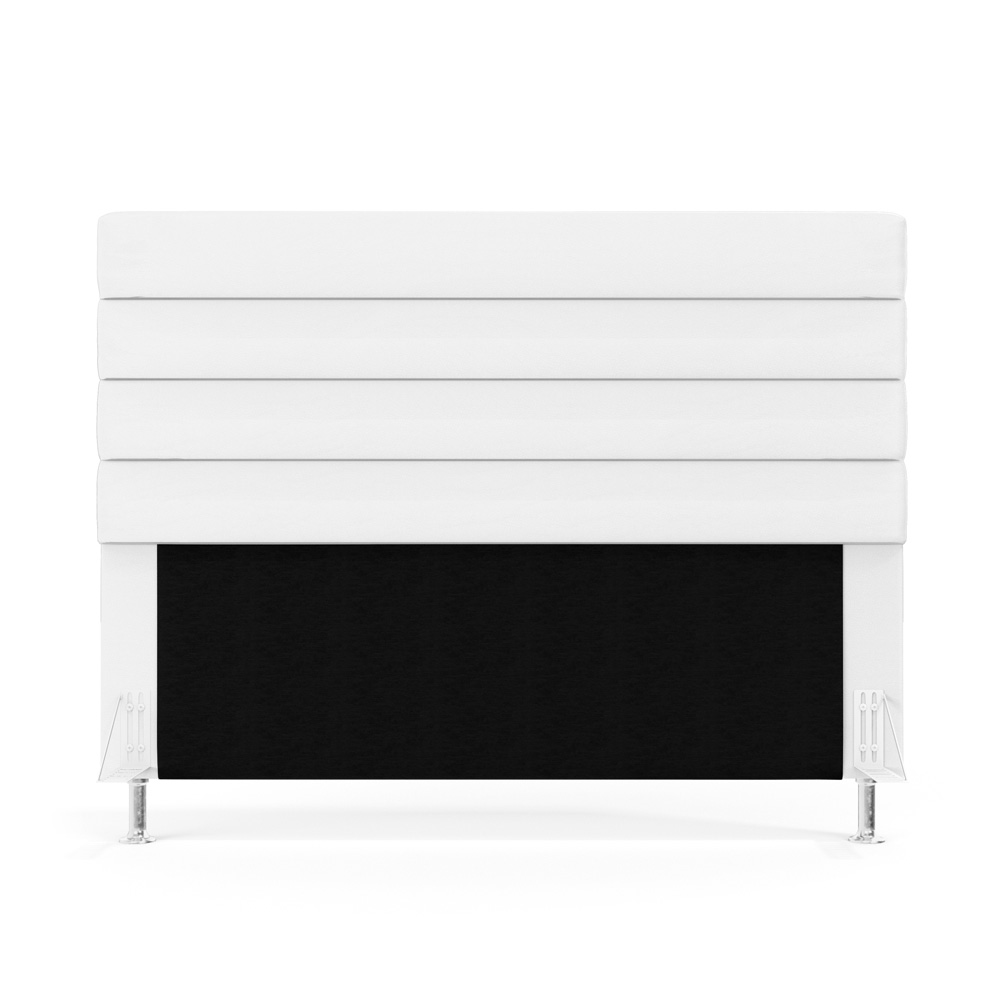 Cabeceira Atlas 195 para Cama King A-013 Couro Branco Aradecor