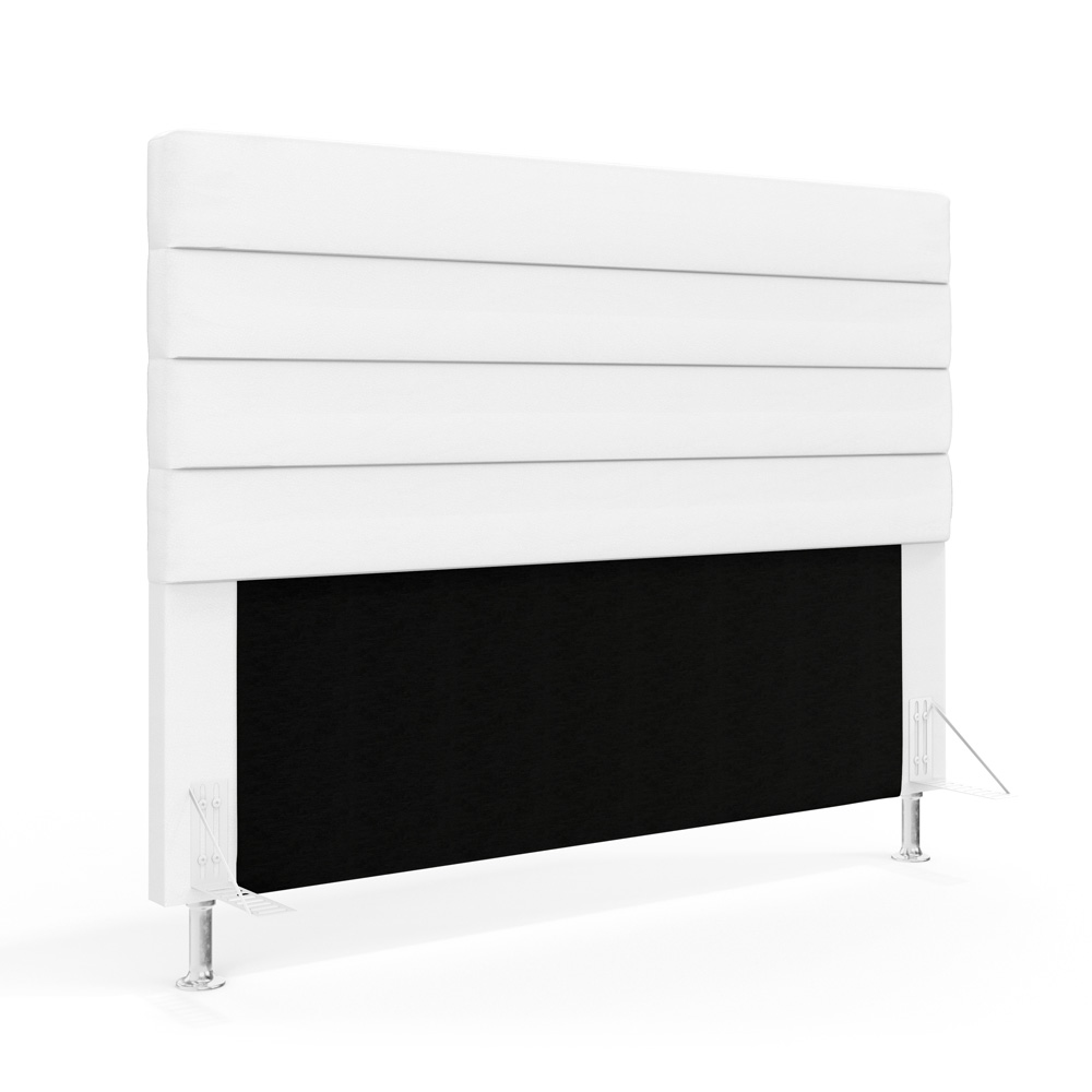 Cabeceira Atlas 195 para Cama King A-013 Couro Branco Aradecor