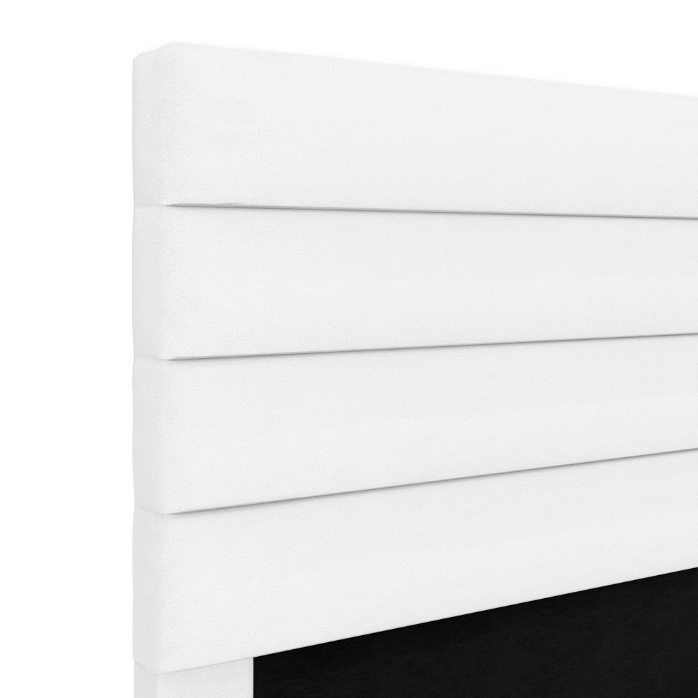 Cabeceira Atlas 195 para Cama King A-013 Couro Branco Aradecor