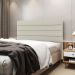 Cabeceira Atlas 195 para Cama King A-017 Couro Bege Aradecor