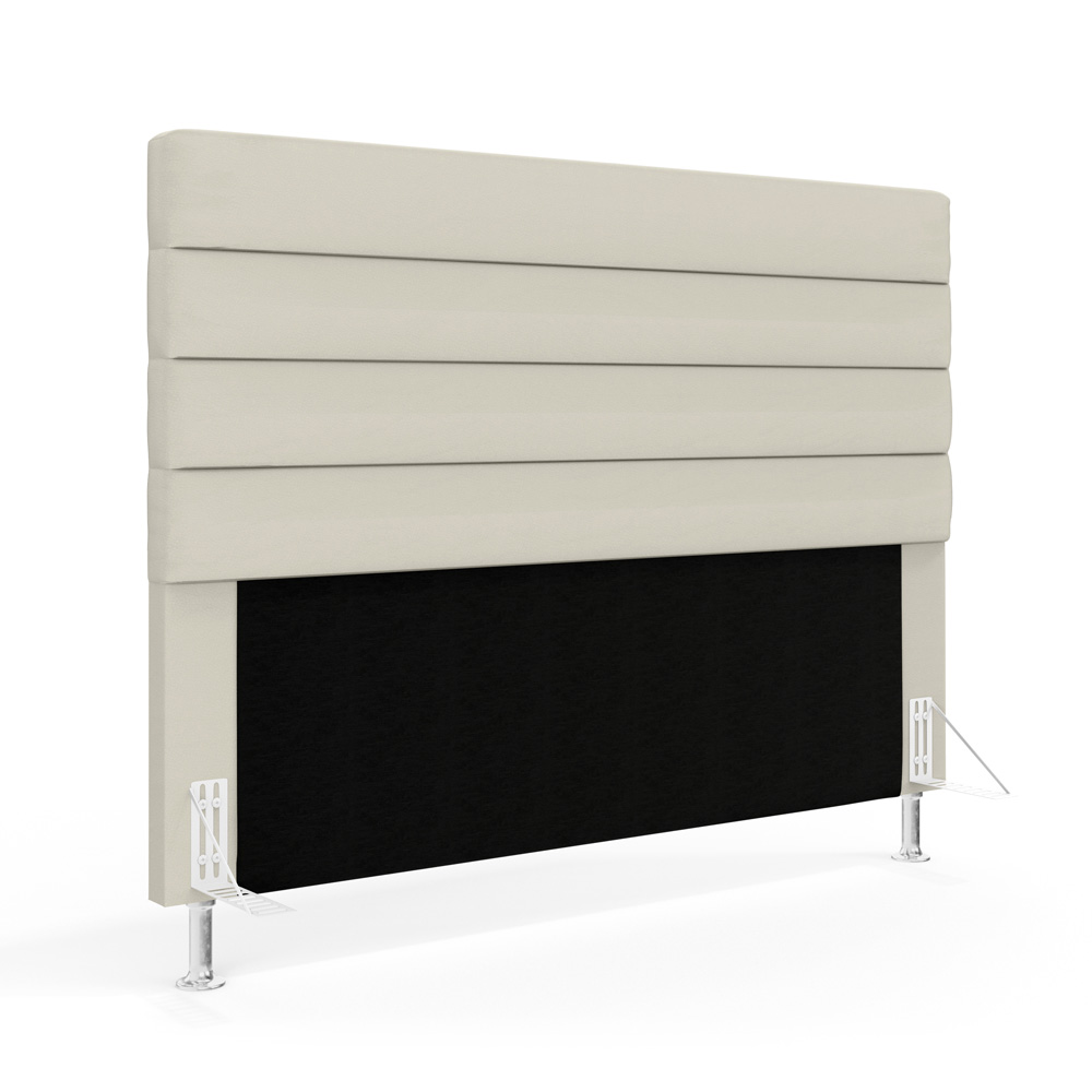 Cabeceira Atlas 195 para Cama King A-017 Couro Bege Aradecor
