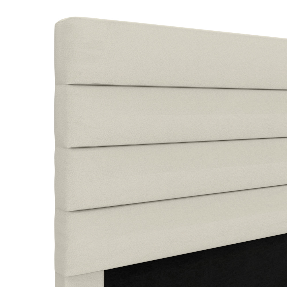 Cabeceira Atlas 195 para Cama King A-017 Couro Bege Aradecor
