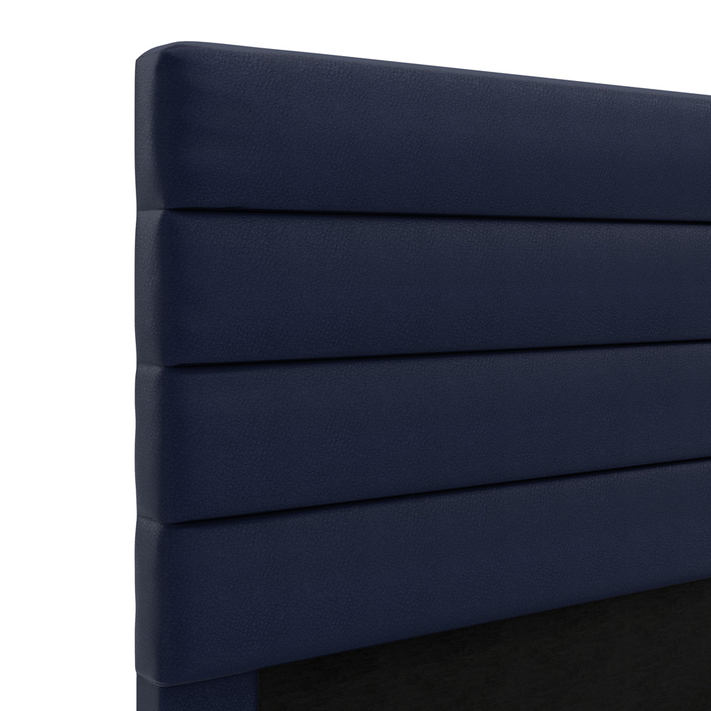 Cabeceira Atlas 195 para Cama King A-019 Couro Azul Aradecor