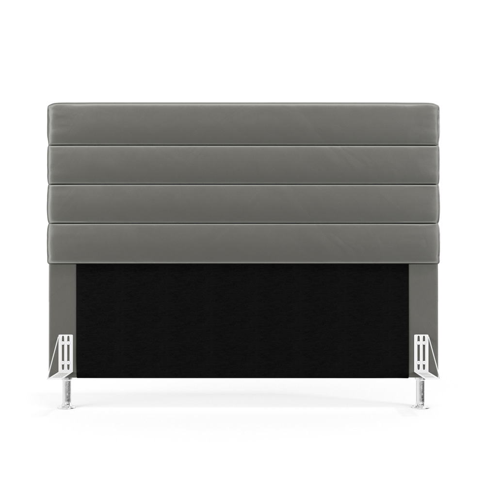 Cabeceira Atlas 195 para Cama King N-023 Veludo Cinza Claro Aradecor