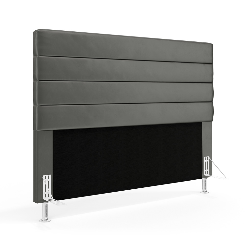 Cabeceira Atlas 195 para Cama King N-023 Veludo Cinza Claro Aradecor