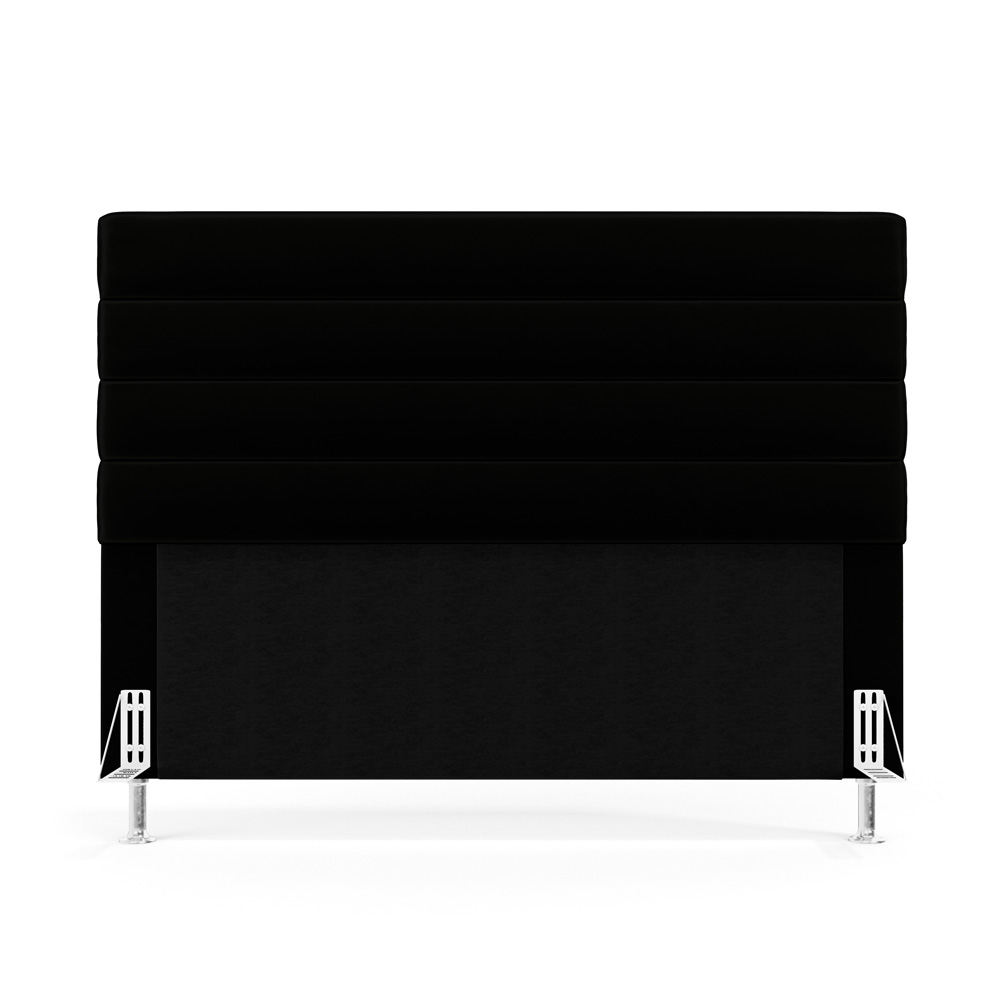 Cabeceira Atlas 195 para Cama King N-024 Veludo Preto Aradecor