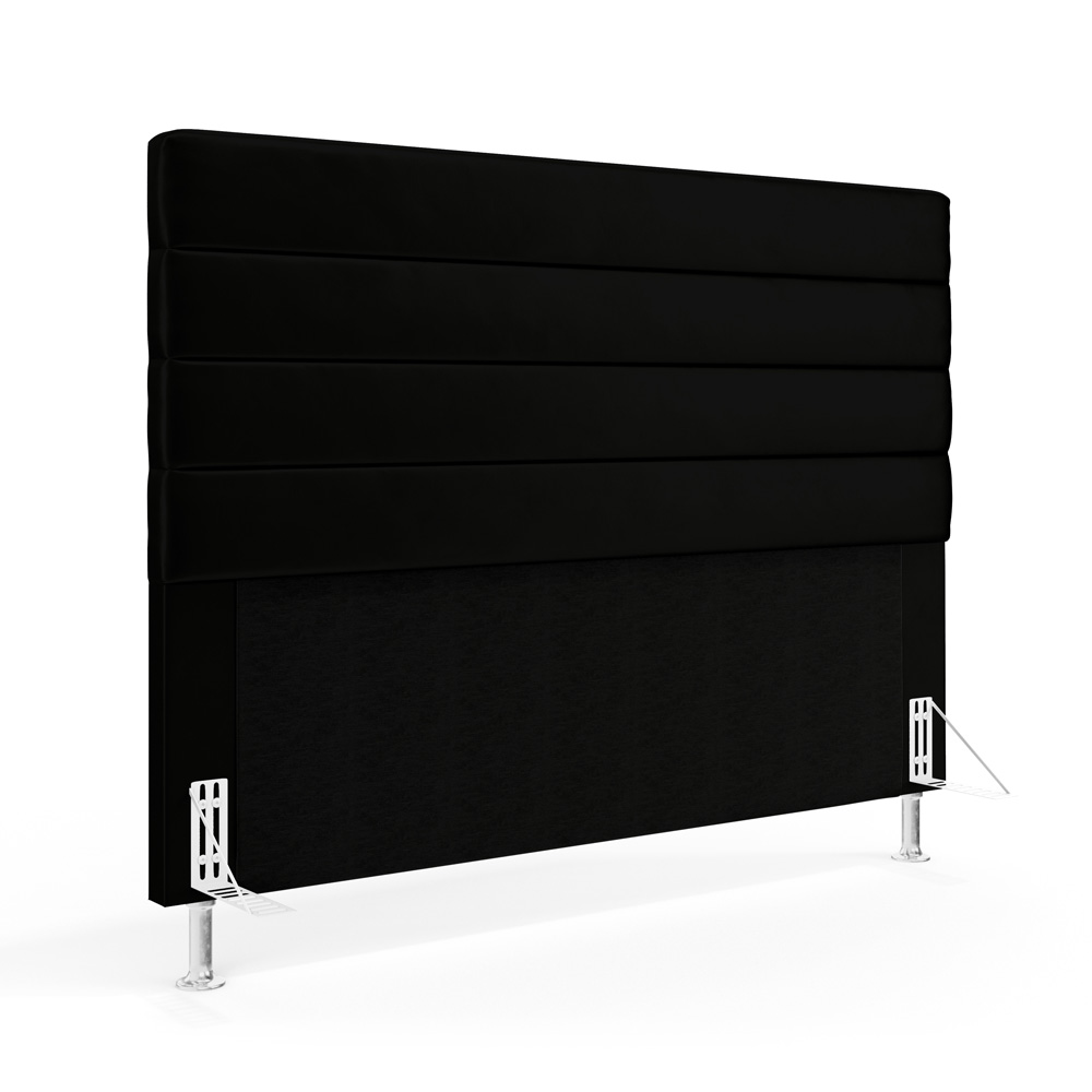 Cabeceira Atlas 195 para Cama King N-024 Veludo Preto Aradecor