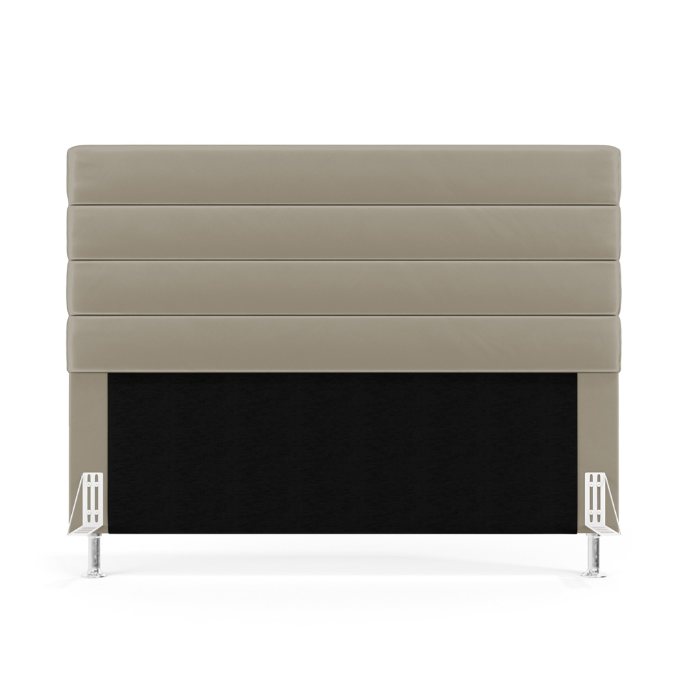 Cabeceira Atlas 195 para Cama King N-030 Veludo Bege Aradecor