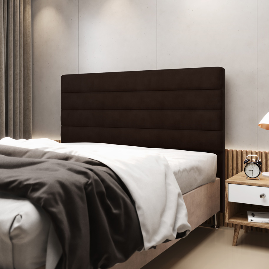 Cabeceira Atlas 195 para Cama King Z-010 Sued Marrom Aradecor