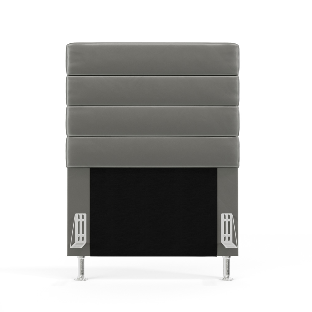 Cabeceira Atlas 90 para Cama de Solteiro N-023 Veludo Cinza Claro Aradecor