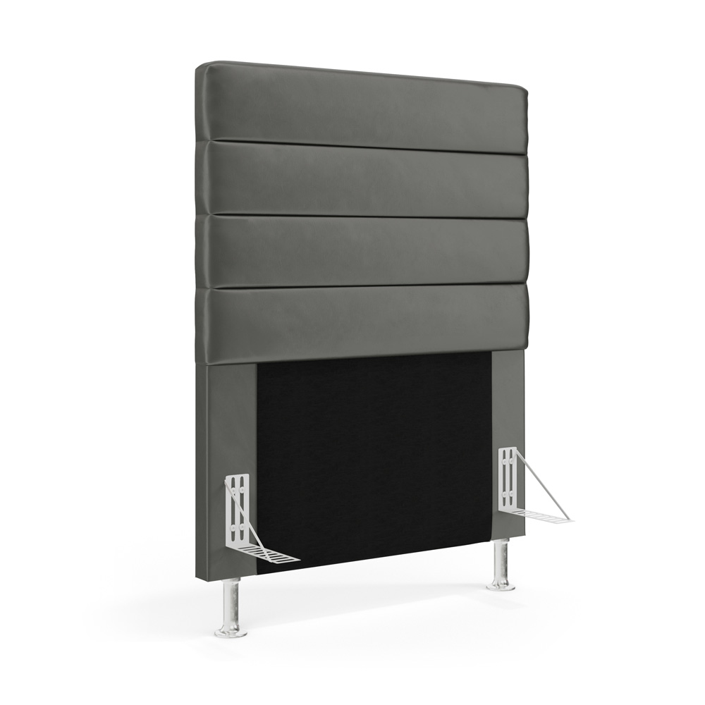 Cabeceira Atlas 90 para Cama de Solteiro N-023 Veludo Cinza Claro Aradecor