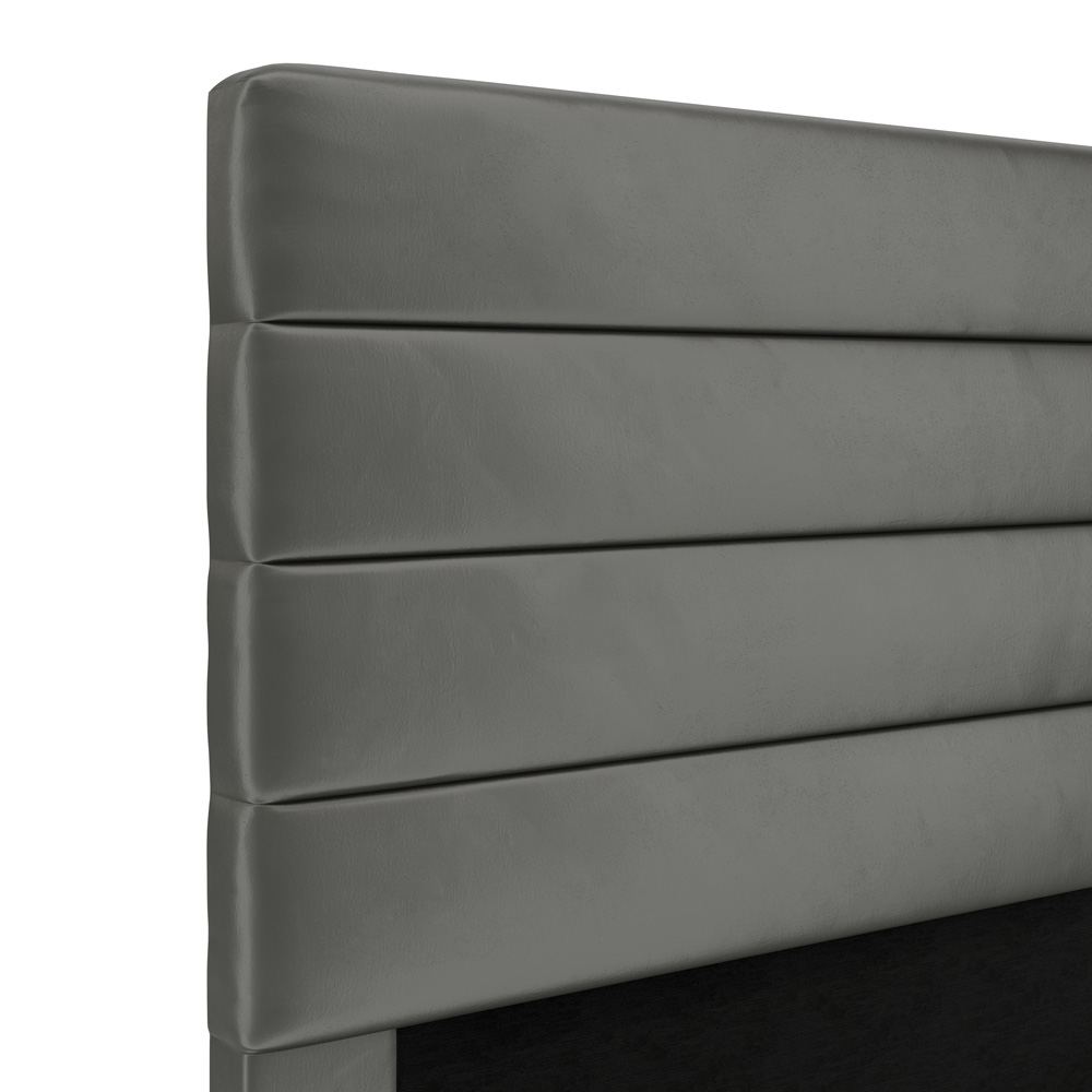 Cabeceira Atlas 90 para Cama de Solteiro N-023 Veludo Cinza Claro Aradecor
