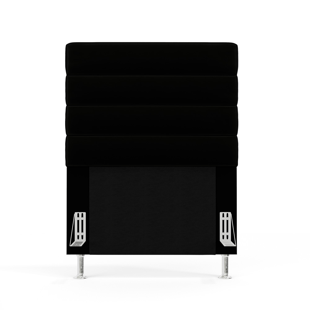 Cabeceira Atlas 90 para Cama de Solteiro N-024 Veludo Preto Aradecor