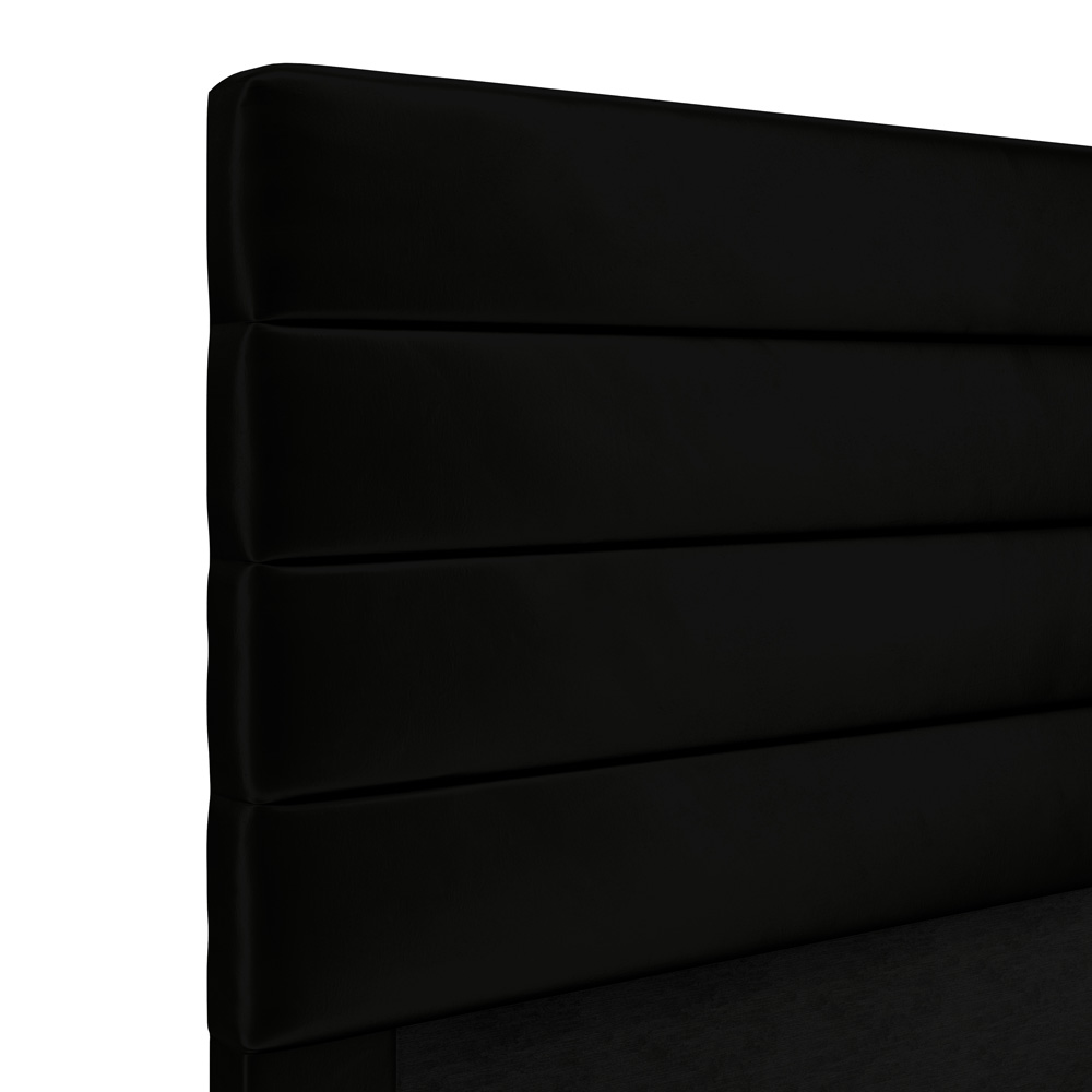 Cabeceira Atlas 90 para Cama de Solteiro N-024 Veludo Preto Aradecor