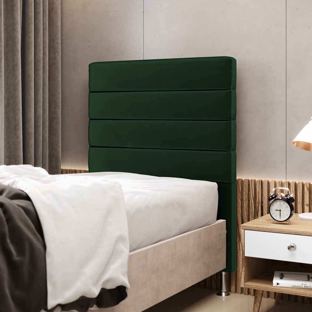 Cabeceira Atlas 90 para Cama de Solteiro N-026 Veludo Verde Aradecor