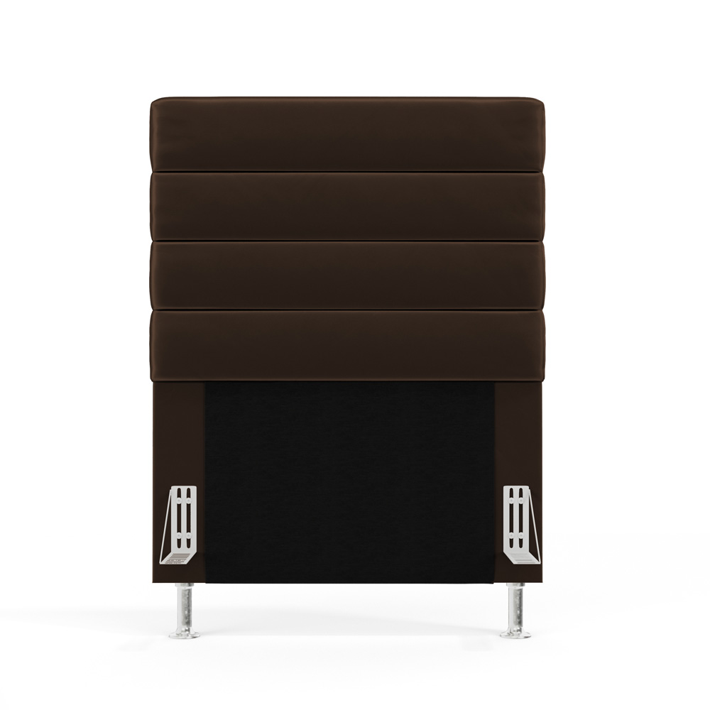 Cabeceira Atlas 90 para Cama de Solteiro N-027 Veludo Marrom Chocolate Aradecor