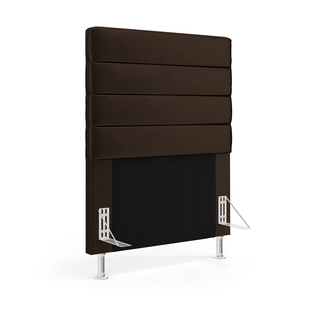 Cabeceira Atlas 90 para Cama de Solteiro N-027 Veludo Marrom Chocolate Aradecor