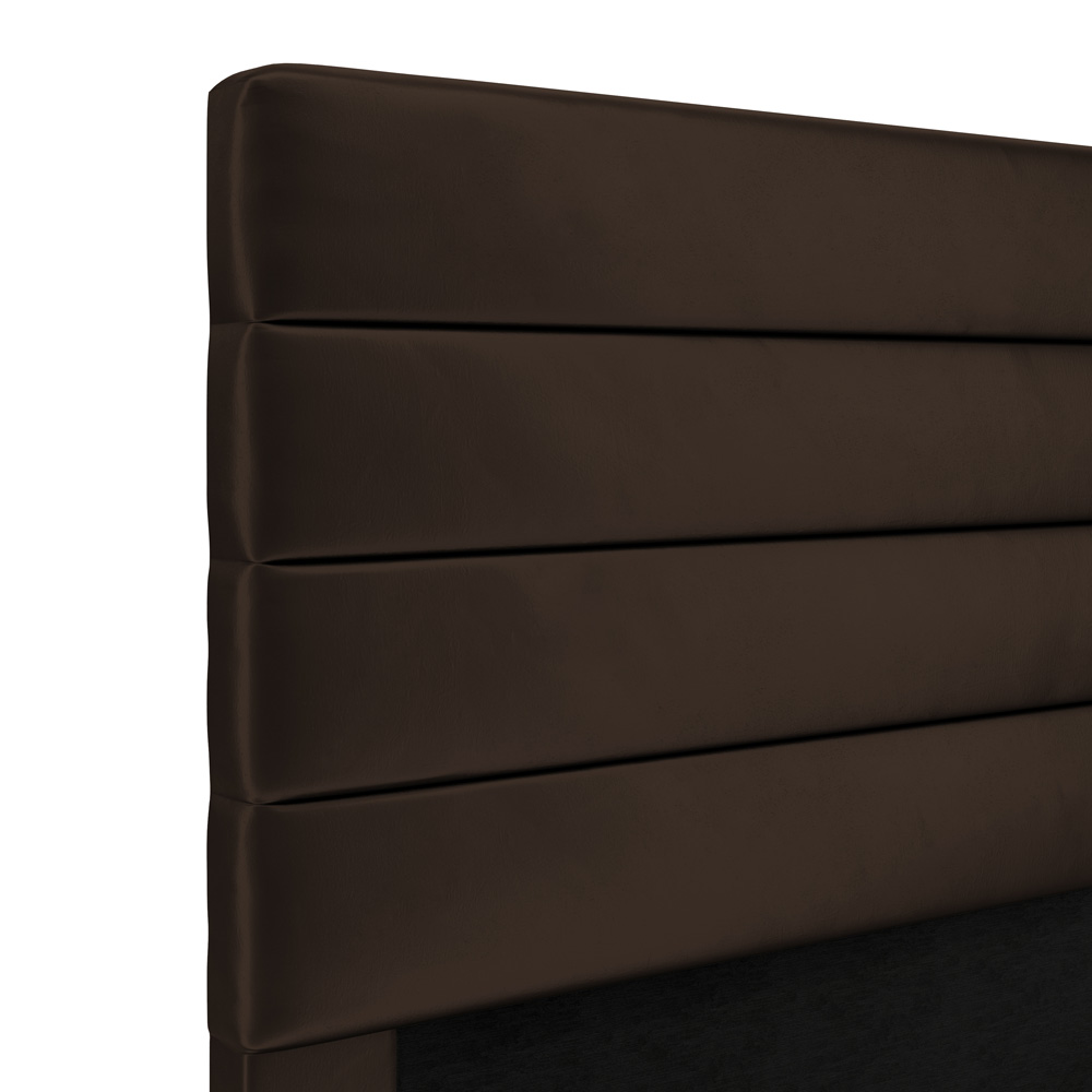 Cabeceira Atlas 90 para Cama de Solteiro N-027 Veludo Marrom Chocolate Aradecor