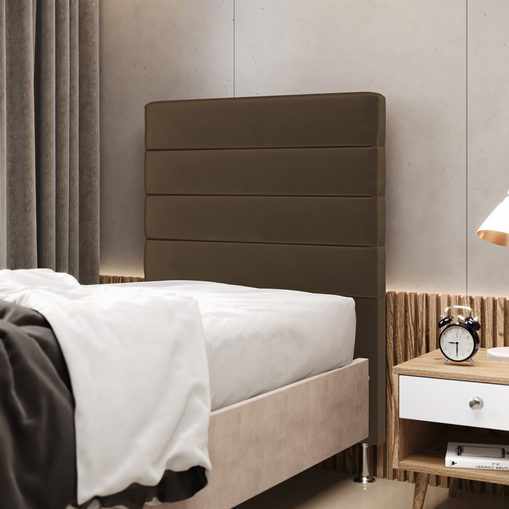 Cabeceira Atlas 90 para Cama de Solteiro N-029 Veludo Capuccino Aradecor