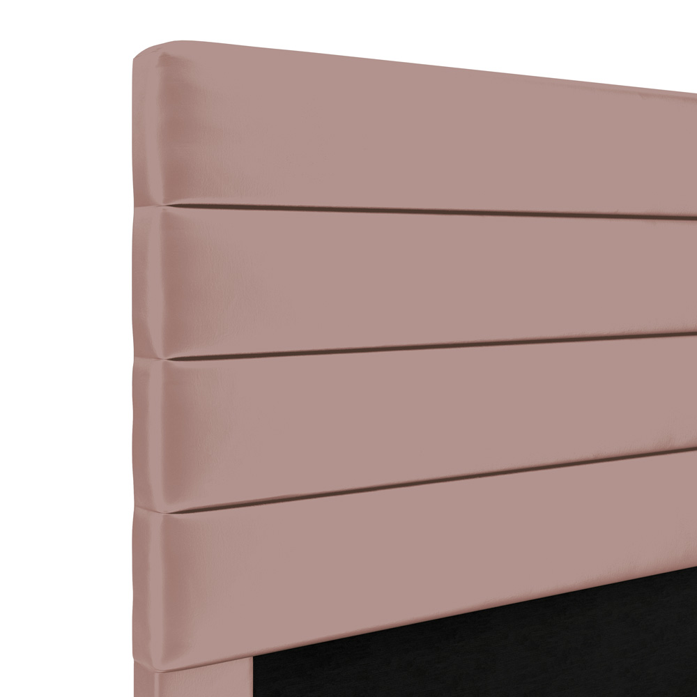 Cabeceira Atlas 90 para Cama de Solteiro N-031 Veludo Rosê Claro Aradecor
