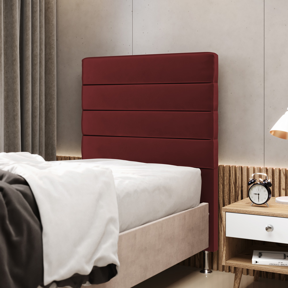 Cabeceira Atlas 90 para Cama de Solteiro Z-002 Sued Bordô Aradecor