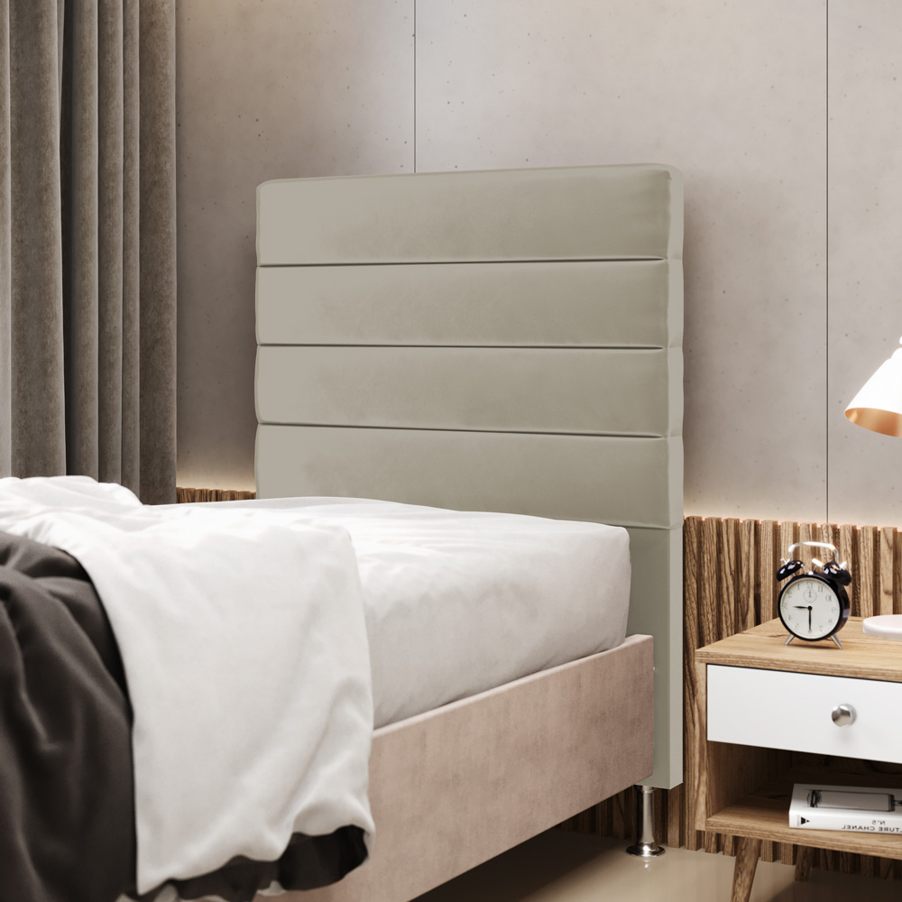 Cabeceira Atlas 90 para Cama de Solteiro Z-003 Sued Bege Aradecor