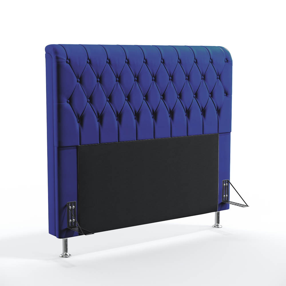 Cabeceira Bellatrix 140 Decorativa de Cama Casal A-019 Couro Artificial Azul Aradecor