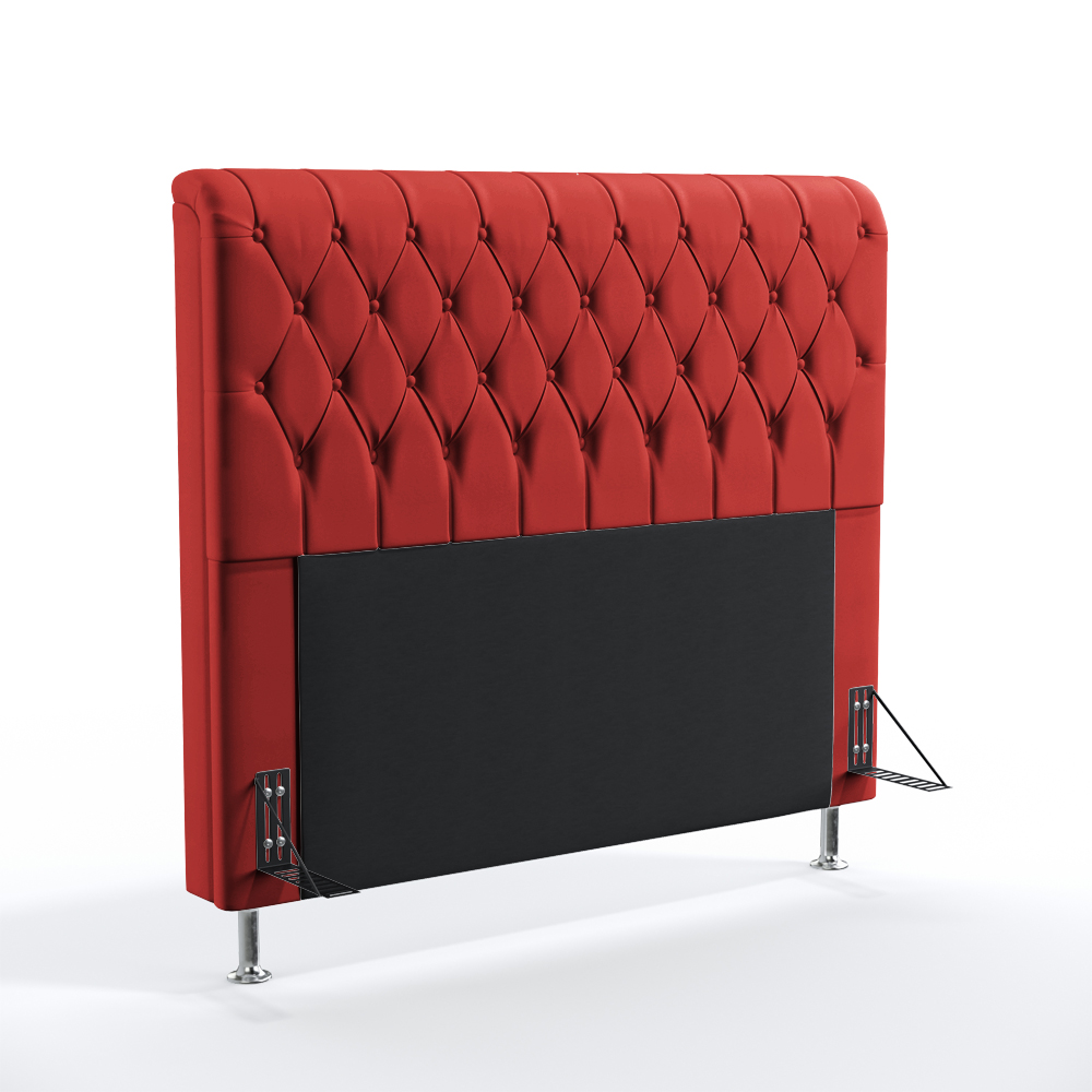 Cabeceira Bellatrix 140 Decorativa de Cama Casal A-020 Couro Artificial Vermelho Aradecor