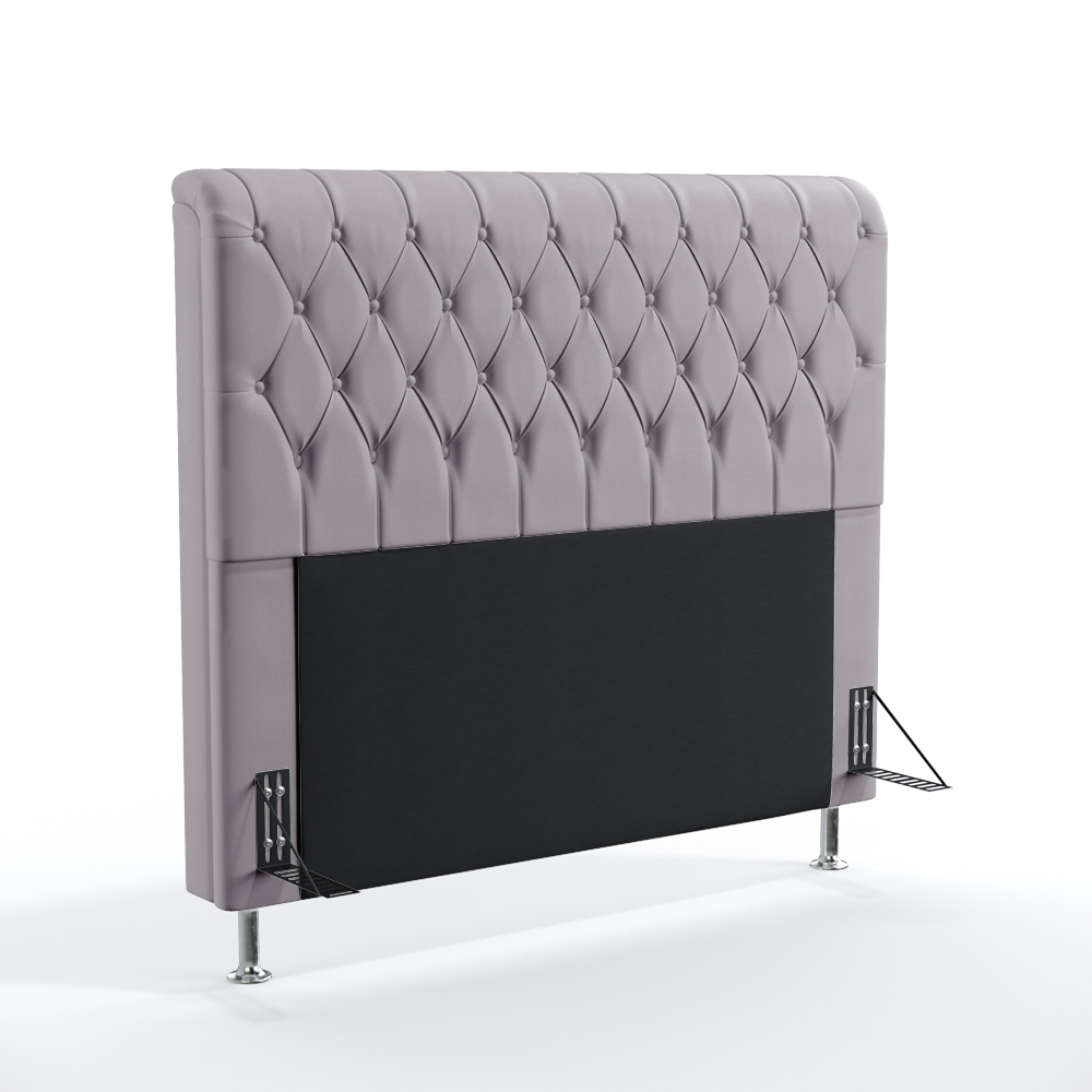 Cabeceira Bellatrix 160 Decorativa de Cama Queen N-023 Veludo Cinza Claro Aradecor